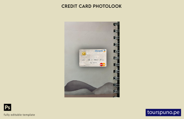 listo para imprimir Venezuela Banco Mercantil mastercard photolook plantilla fro