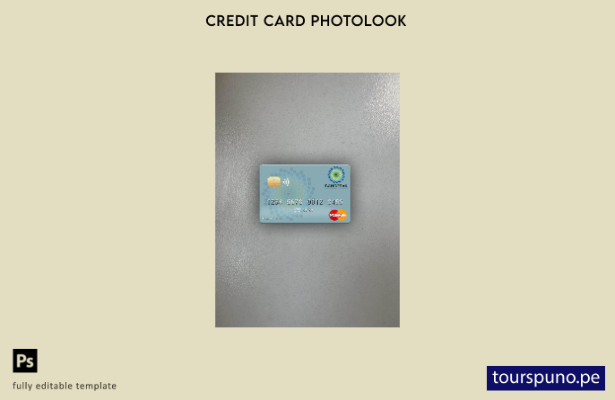 listo para imprimir plantilla de frente de fotolook de mastercard del Banco Salv