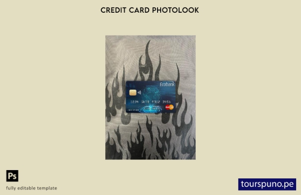 listo para imprimir plantilla frontal Chad Ecobank mastercard photolook