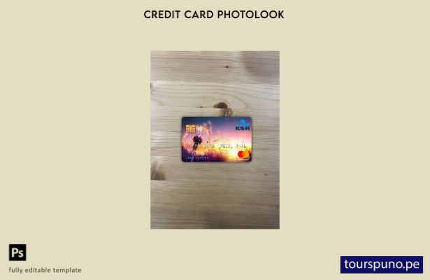 listo para imprimir plantilla frontal de Hungría K&H bank mastercard photolook