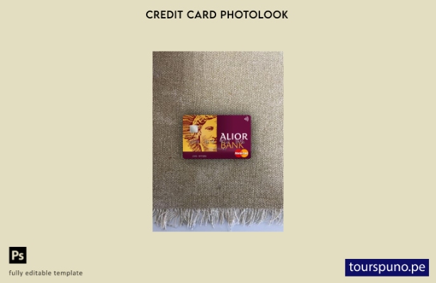 listo para imprimir plantilla frontal de Polonia Alior Bank mastercard photolook