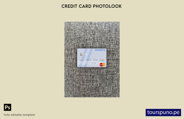 listo para imprimir plantilla frontal de Portugal Abanca mastercard photolook