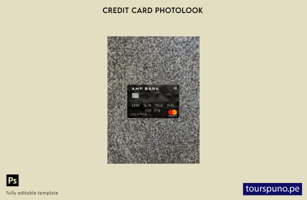 listo para imprimir plantilla frontal de aspecto fotográfico de Mastercard de Au