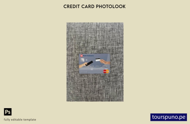 listo para imprimir plantilla frontal de aspecto fotográfico de Mastercard de Bo