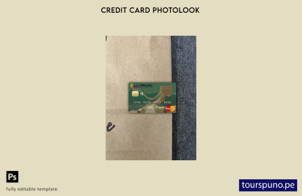 listo para imprimir plantilla frontal de aspecto fotográfico de Mastercard de Ch
