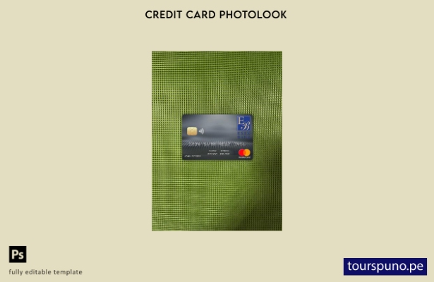 listo para imprimir plantilla frontal de aspecto fotográfico de Mastercard de Co