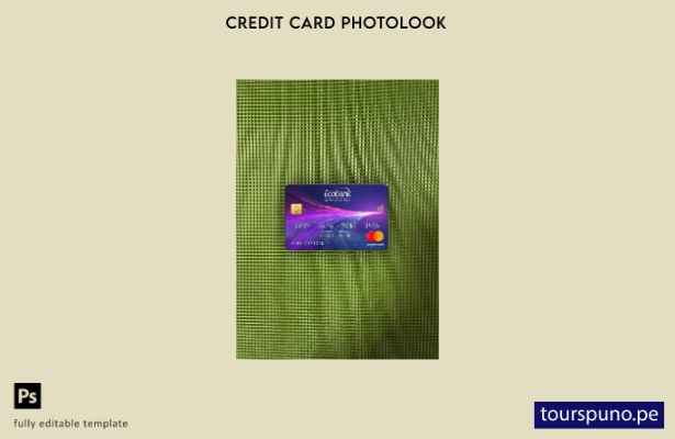 listo para imprimir plantilla frontal de aspecto fotográfico de Mastercard de Ec