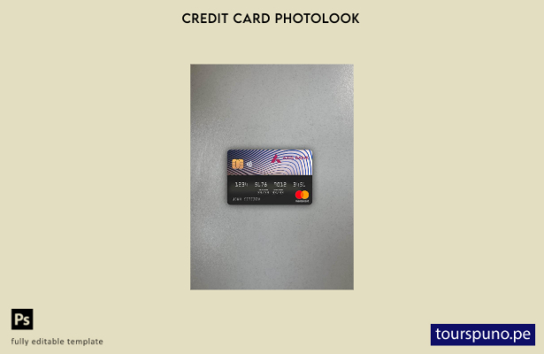listo para imprimir plantilla frontal de aspecto fotográfico de Mastercard de In