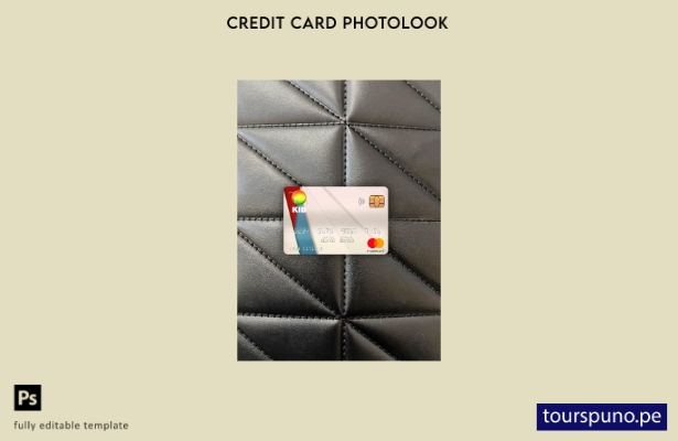 listo para imprimir plantilla frontal de aspecto fotográfico de Mastercard de 44