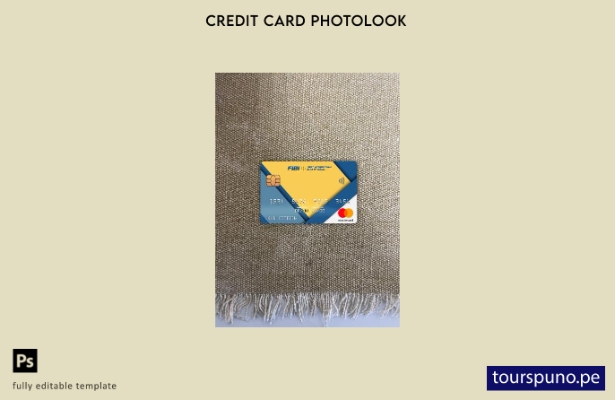 listo para imprimir plantilla frontal de aspecto fotográfico de Mastercard de 49