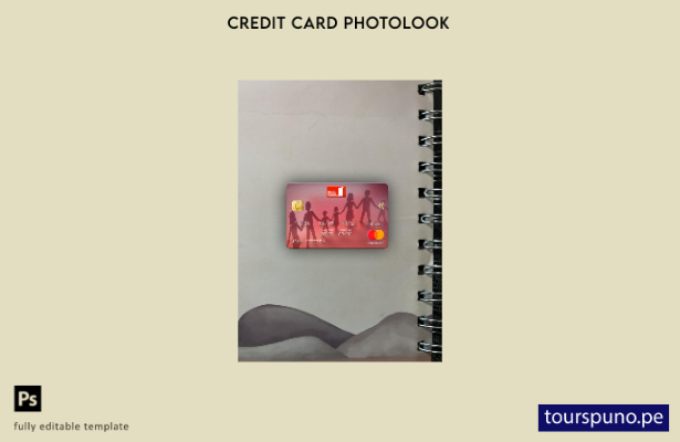 listo para imprimir plantilla frontal de aspecto fotográfico de Mastercard de 91