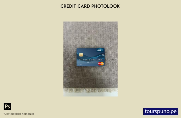 listo para imprimir plantilla frontal de aspecto fotográfico de Mastercard de 95