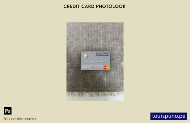 listo para imprimir plantilla frontal de aspecto fotográfico de mastercard d 110
