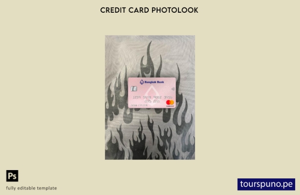 listo para imprimir plantilla frontal de aspecto fotográfico de mastercard d 111