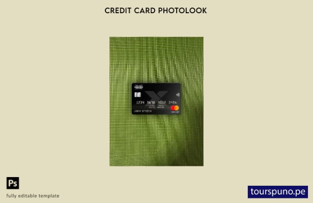 listo para imprimir plantilla frontal de aspecto fotográfico de mastercard d 120