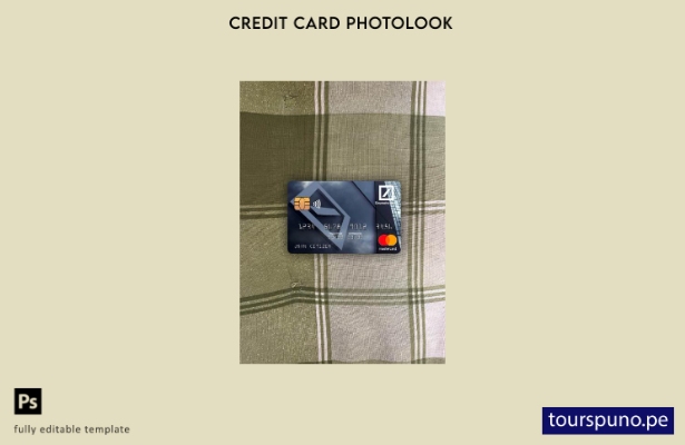 listo para imprimir plantilla frontal de aspecto fotográfico de mastercard de De
