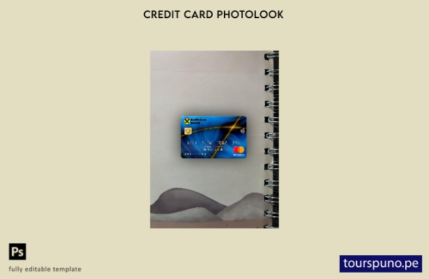 listo para imprimir plantilla frontal de aspecto fotográfico de mastercard de Es
