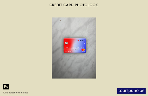 listo para imprimir plantilla frontal de aspecto fotográfico de mastercard de NI