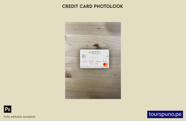 listo para imprimir plantilla frontal de aspecto fotográfico de mastercard de Ne