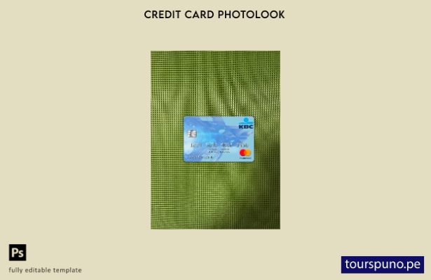 listo para imprimir plantilla frontal de aspecto fotográfico de mastercard de 14