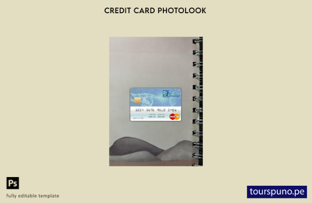 listo para imprimir plantilla frontal de aspecto fotográfico de mastercard de 17