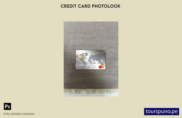 listo para imprimir plantilla frontal de aspecto fotográfico de mastercard de 26