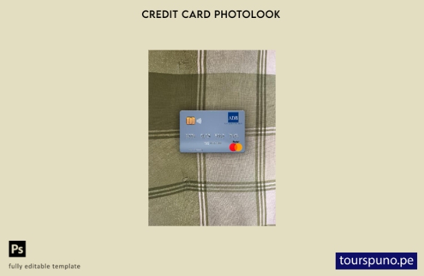 listo para imprimir plantilla frontal de aspecto fotográfico de mastercard de 74