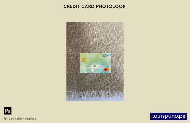 listo para imprimir plantilla frontal de aspecto fotográfico de mastercard del b