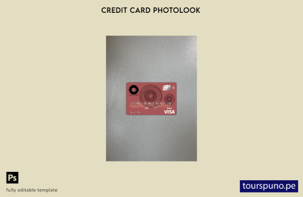listo para imprimir plantilla frontal de aspecto fotográfico de tarjeta visa  16