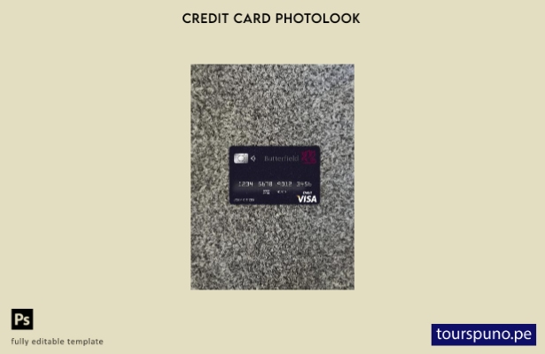 listo para imprimir plantilla frontal de aspecto fotográfico de tarjeta visa  33