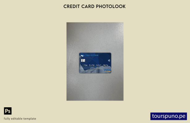 listo para imprimir plantilla frontal de aspecto fotográfico de tarjeta visa  37