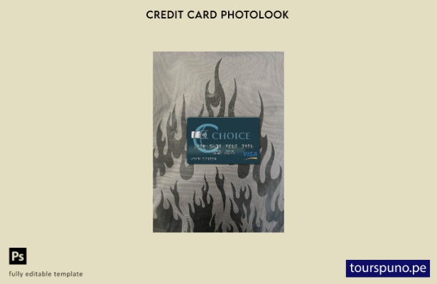 listo para imprimir plantilla frontal de aspecto fotográfico de tarjeta visa  41