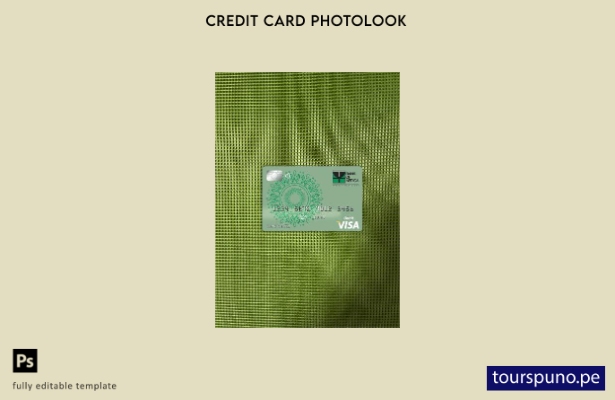 listo para imprimir plantilla frontal de aspecto fotográfico de tarjeta visa  44