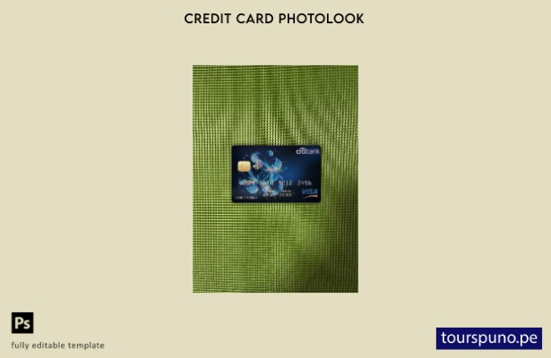 listo para imprimir plantilla frontal de aspecto fotográfico de tarjeta visa  79