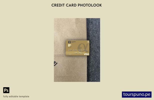 listo para imprimir plantilla frontal de aspecto fotográfico de tarjeta visa  82