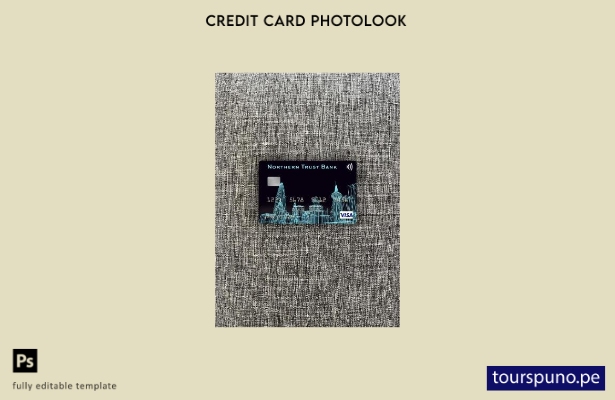 listo para imprimir plantilla frontal de aspecto fotográfico de tarjeta visa  89