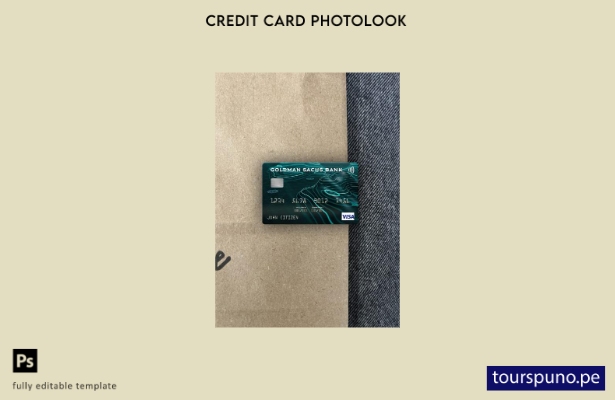 listo para imprimir plantilla frontal de aspecto fotográfico de tarjeta visa Gol