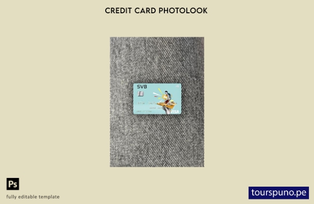 listo para imprimir plantilla frontal de aspecto fotográfico de tarjeta visa SVB