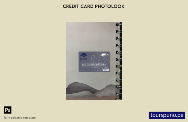 listo para imprimir plantilla frontal de aspecto fotográfico de tarjeta visa b 7