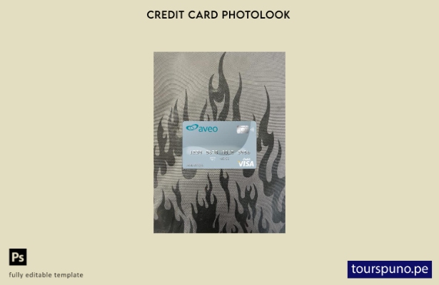 listo para imprimir plantilla frontal de aspecto fotográfico de tarjeta visa b 9