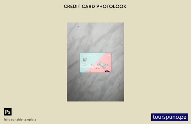 listo para imprimir plantilla frontal de aspecto fotográfico de tarjeta visa d 2