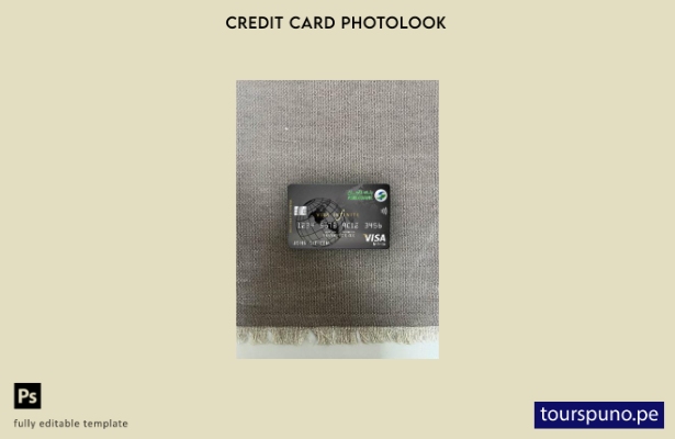 listo para imprimir plantilla frontal de aspecto fotográfico de tarjeta visa inf