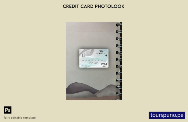 listo para imprimir plantilla frontal de aspecto fotográfico de tarjeta visa p 5