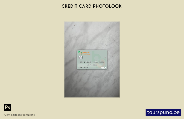listo para imprimir plantilla frontal de fotografía de tarjeta visa del Banco de