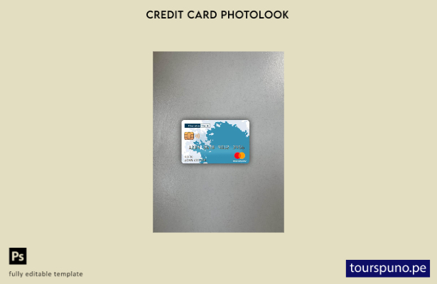 listo para imprimir plantilla frontal de fotolook de Mastercard del banco Danske