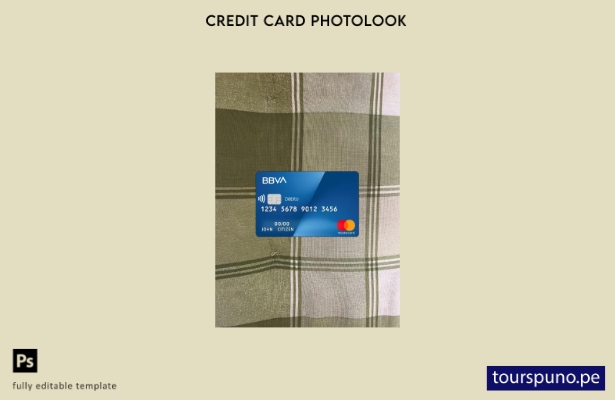 listo para imprimir plantilla frontal de fotolook de mastercard del banco Argent