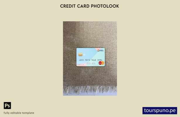 listo para imprimir plantilla frontal de fotolook de mastercard del banco Impros