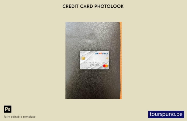listo para imprimir plantilla frontal de fotolook de mastercard del banco UBI de