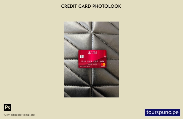 listo para imprimir plantilla frontal de photolook de mastercard del banco UBS d