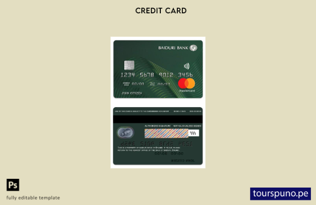 lista para imprimir la plantilla Mastercard de crédito estándar de Brunei Baidur